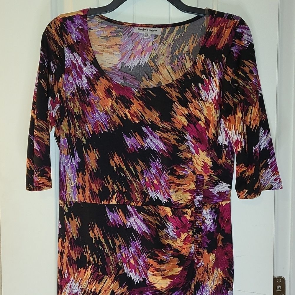 Shelby & Palmer- Black multi-color dress - Picture 2 of 3